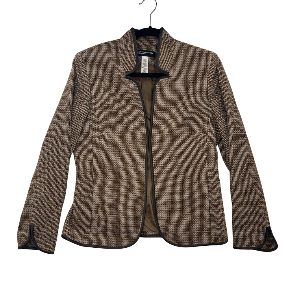 Jones New York Collection Blazer Brown Patterned Size 8 Business‎ Career